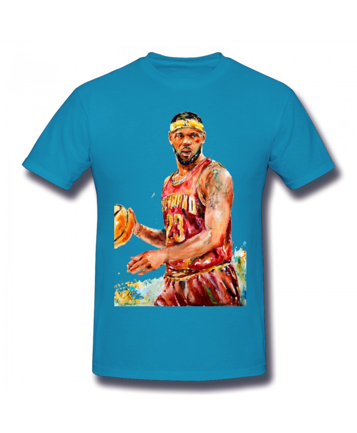 Top 10 Nba Players Of All Time Men's Basic Short Sleeve T-Shirt Lebron James Spider Baby Blue