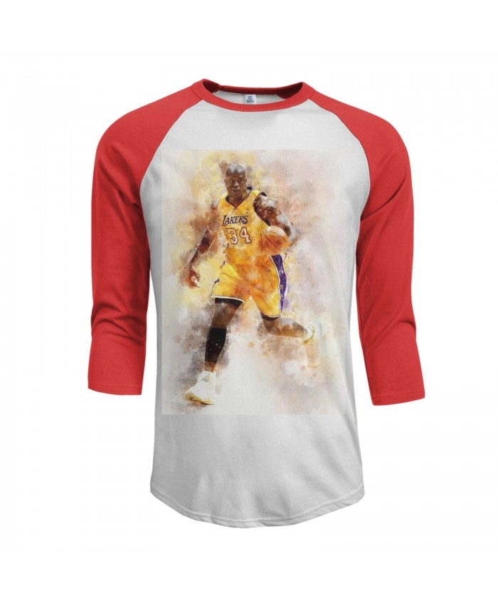Towson Basketball Men's Raglan Sleeves Baseball T-Shirts Shaquille O'Neal NBA Red