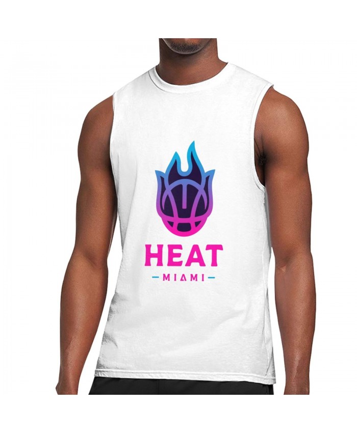 Tyler Herro Nba Finals Men's Sleeveless T-Shirt Miami Heat Logo Design White