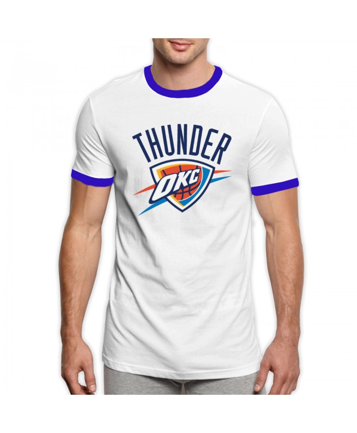 Unc Basketball Men's Ringer T-Shirt Oklahoma City Thunder OKC Blue
