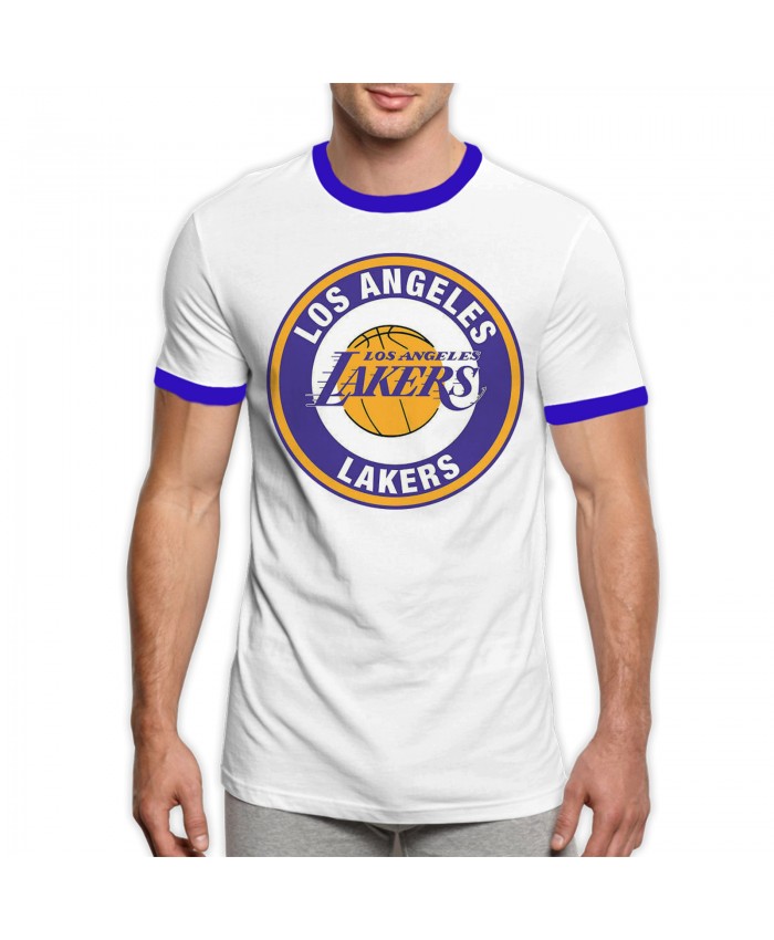 University Of Houston Basketball Men's Ringer T-Shirt Los Angeles Lakers LAL Blue
