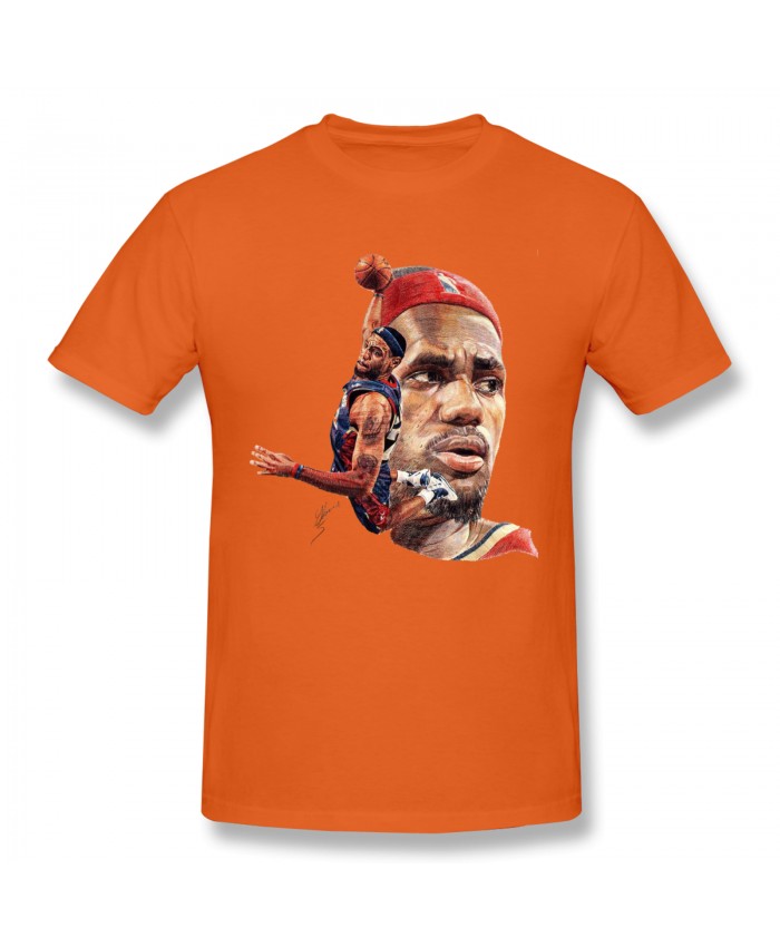 Valanciunas Men's Basic Short Sleeve T-Shirt Lebron James Orange