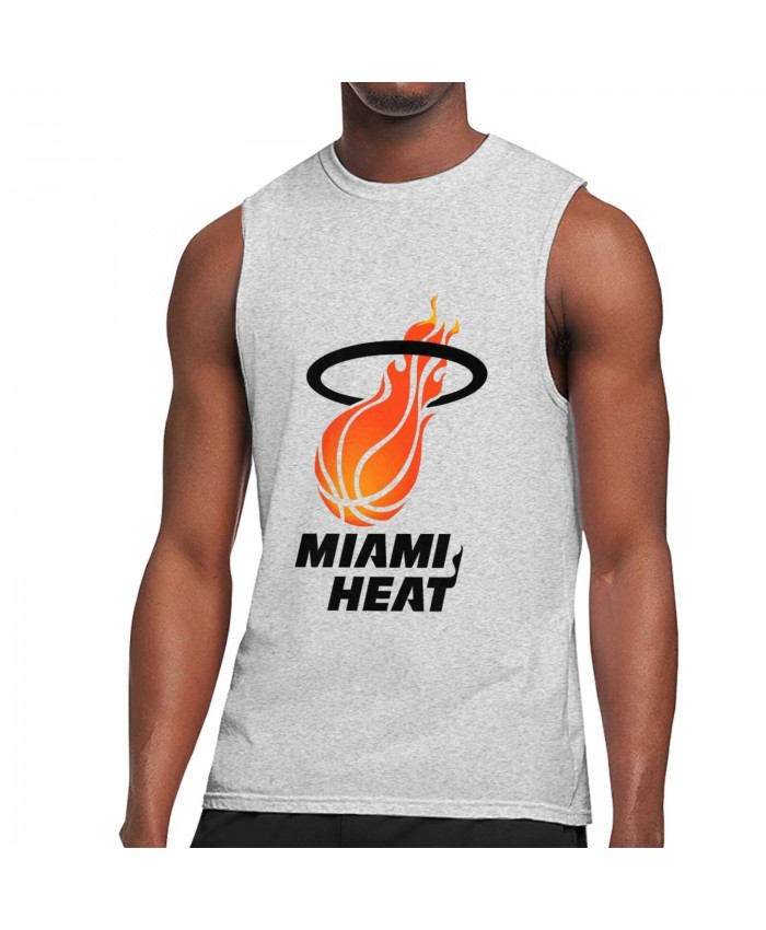 Virginia Cavaliers Men'S Basketball Men's Sleeveless T-Shirt Miami Heat MIA Gray
