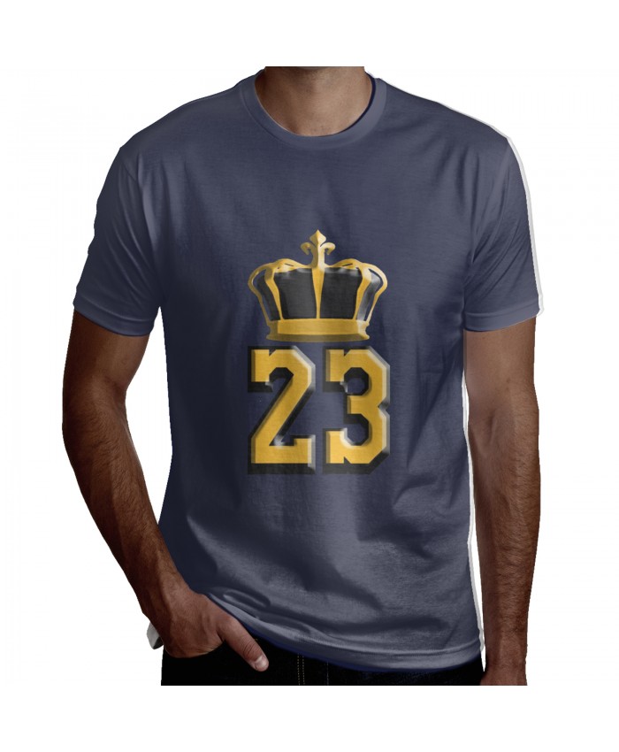 Wenyen Gabriel Men's Short Sleeve T-Shirt King Lebron James 23 Navy