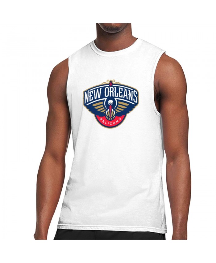 Williams New Orleans Pelicans Men's Sleeveless T-Shirt New Orleans Pelicans Logo White