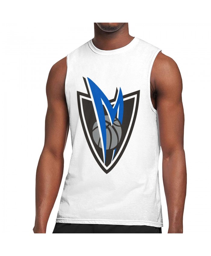 Wisconsin Basketball Men's Sleeveless T-Shirt Dallas Mavericks Alternate Logo White