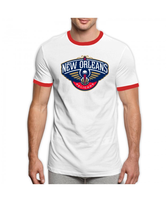 Www New Orleans Pelicans Men's Ringer T-Shirt New Orleans Pelicans Logo Red