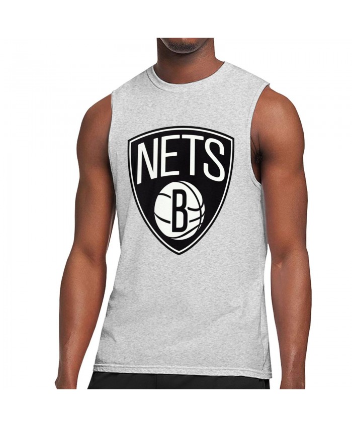 Yogi Ferrell Brooklyn Nets Men's Sleeveless T-Shirt Brooklyn Nets BKN Gray