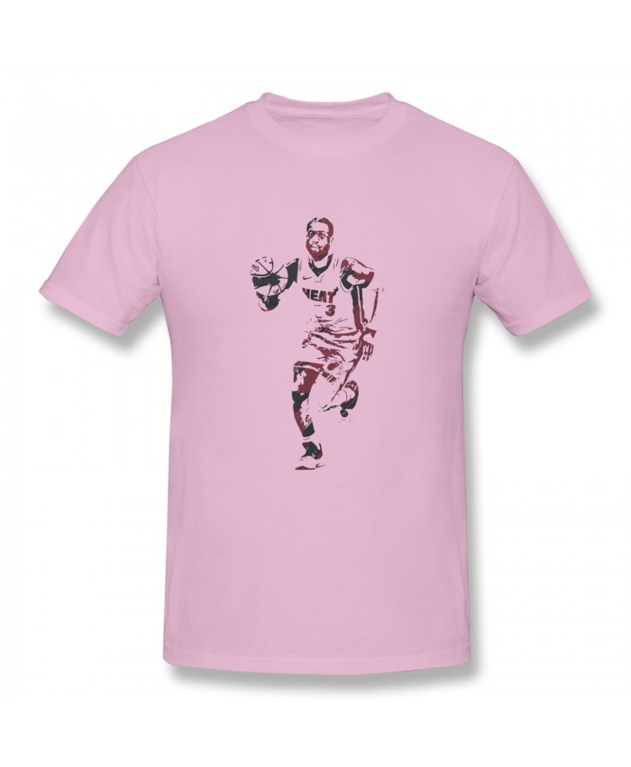 Zaire Wade Marquette Men's Basic Short Sleeve T-Shirt Dwyane Wade Miami Heat Watercolor Strokes Pink
