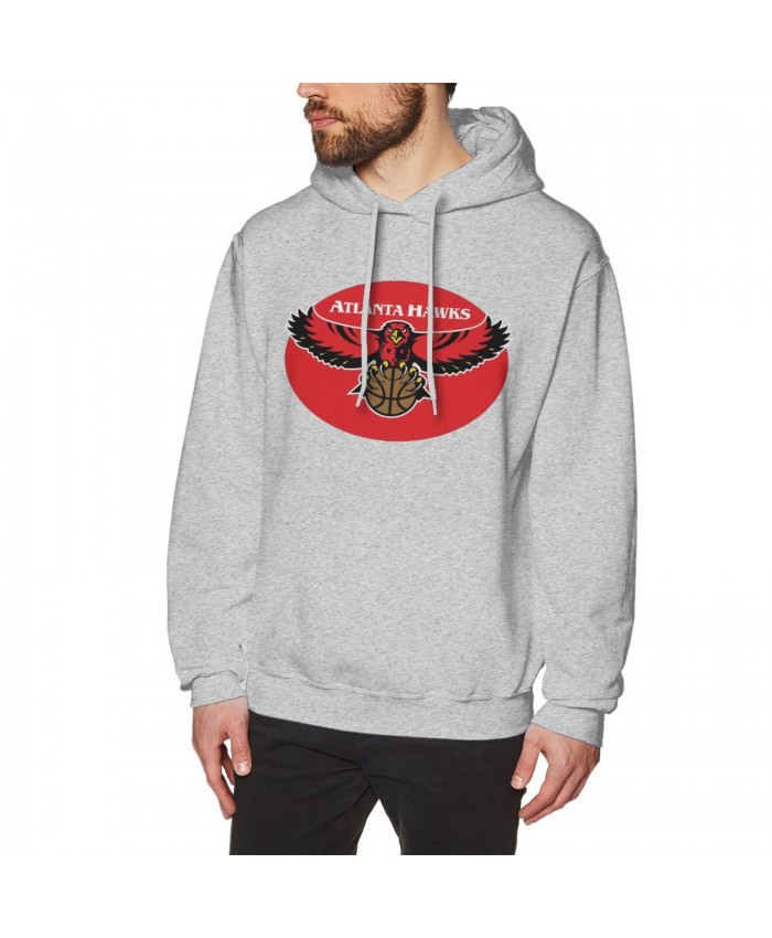 Zydrunas Ilgauskas Men's Hoodie Sweatshirt Atlanta Hawks Logo 1995 Gray